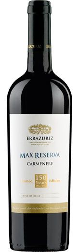 2010 Carmenère Max Reserva Valle de Aconcagua Viña Errázuriz Jubiläum150 Jahre/Anniversaire 150 ans 750.00 2010 Carmenère Max Reserva Valle de Aconcagua Viña Errázuriz Jubiläum150 Jahre/Anniversaire 150 ans 750.00