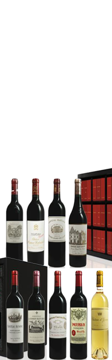 2016 Bordeaux Collection Duclot Haut-Brion,Lafite Rothschild, Ausone Margaux,Mouton Rothschild,Cheval Blanc, Mission Haut-Brion,Pétrus,Yquem 6750.00