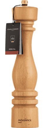 Pfeffermühle / Moulin à poivre London Natural Beech Logo Mövenpick Wein Cole & Mason