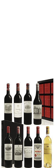 2016 Bordeaux Collection Duclot Haut-Brion,Lafite Rothschild, Ausone Margaux,Mouton Rothschild,Cheval Blanc, Mission Haut-Brion,Pétrus,Yquem