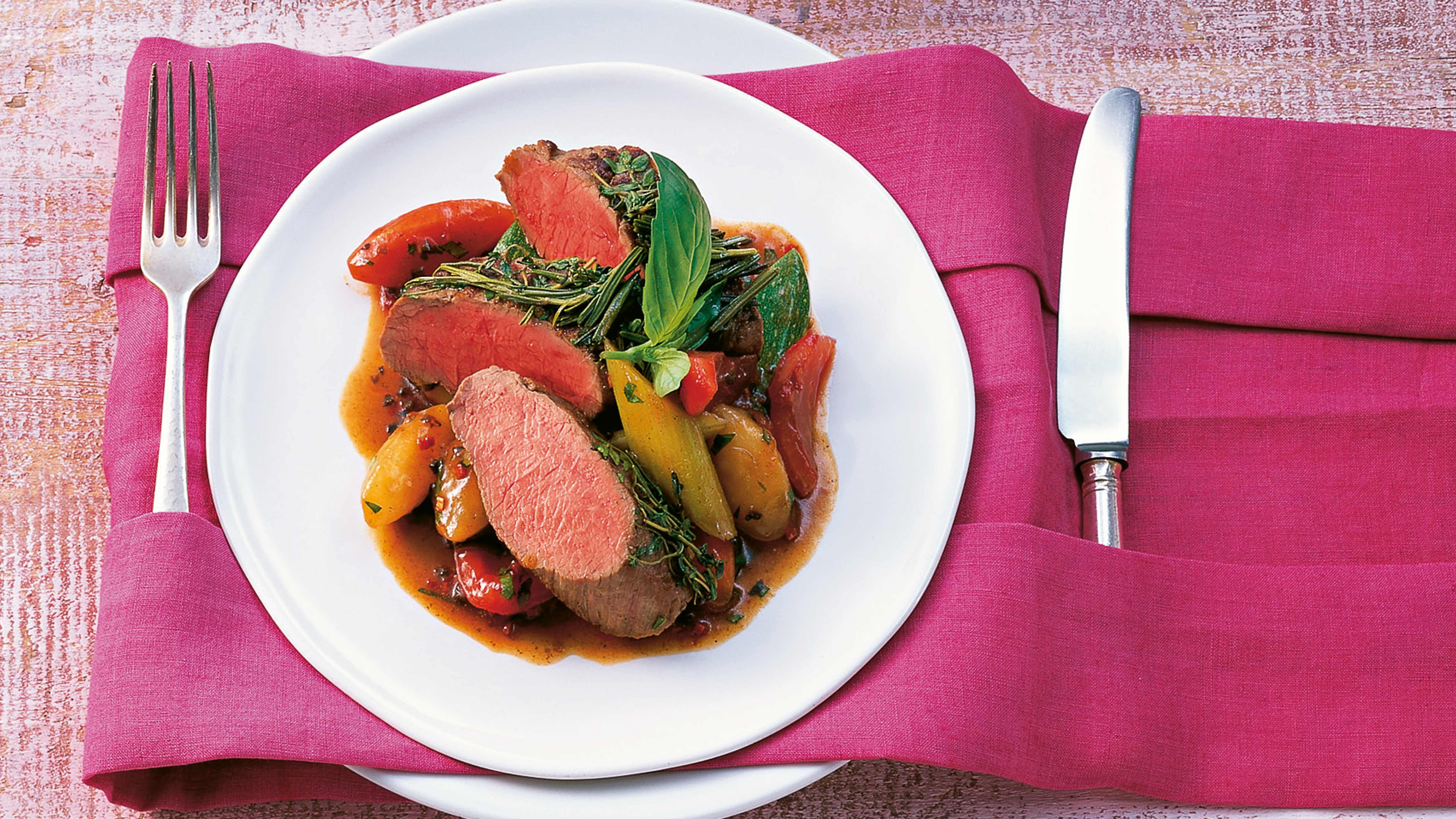 Recette, agneau, légumes