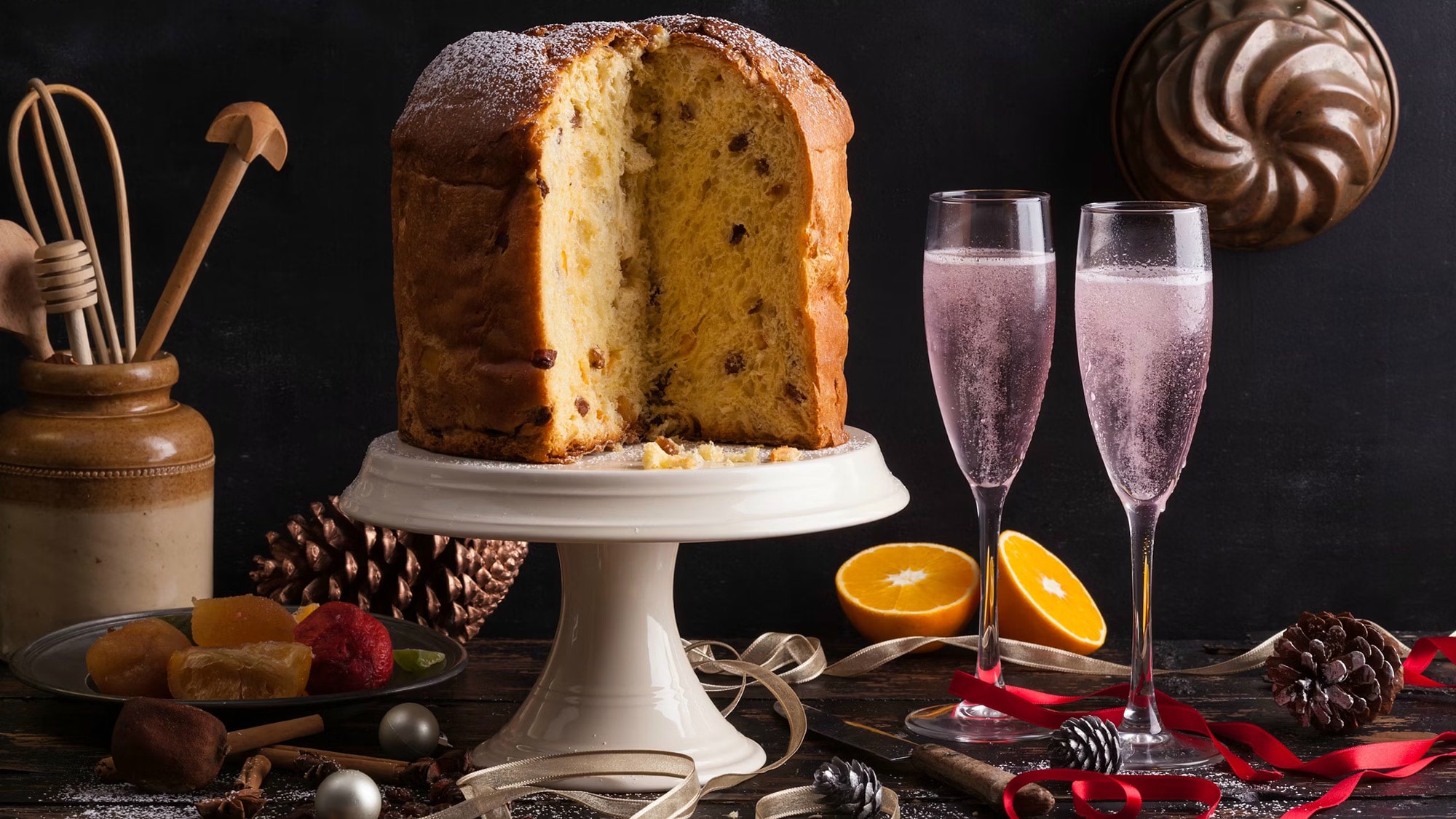 Noël, Gâteau, Prosecco, Italie, Plaisir